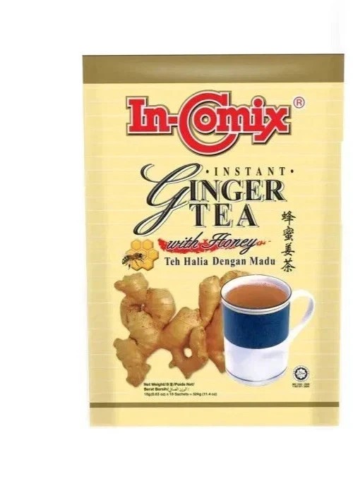 IN-COMIX INSTANT GINGER TEA WITH HONEY 18’s x 15g Free Shipping World Wide