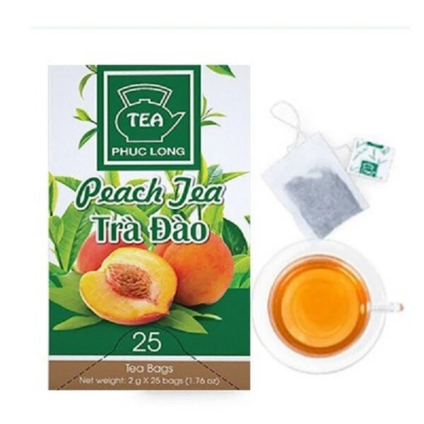 25 Phuc Long Tea Bags Vietnam Oolong, Green, Lotus, Peach, Jasmine, Lychee Back