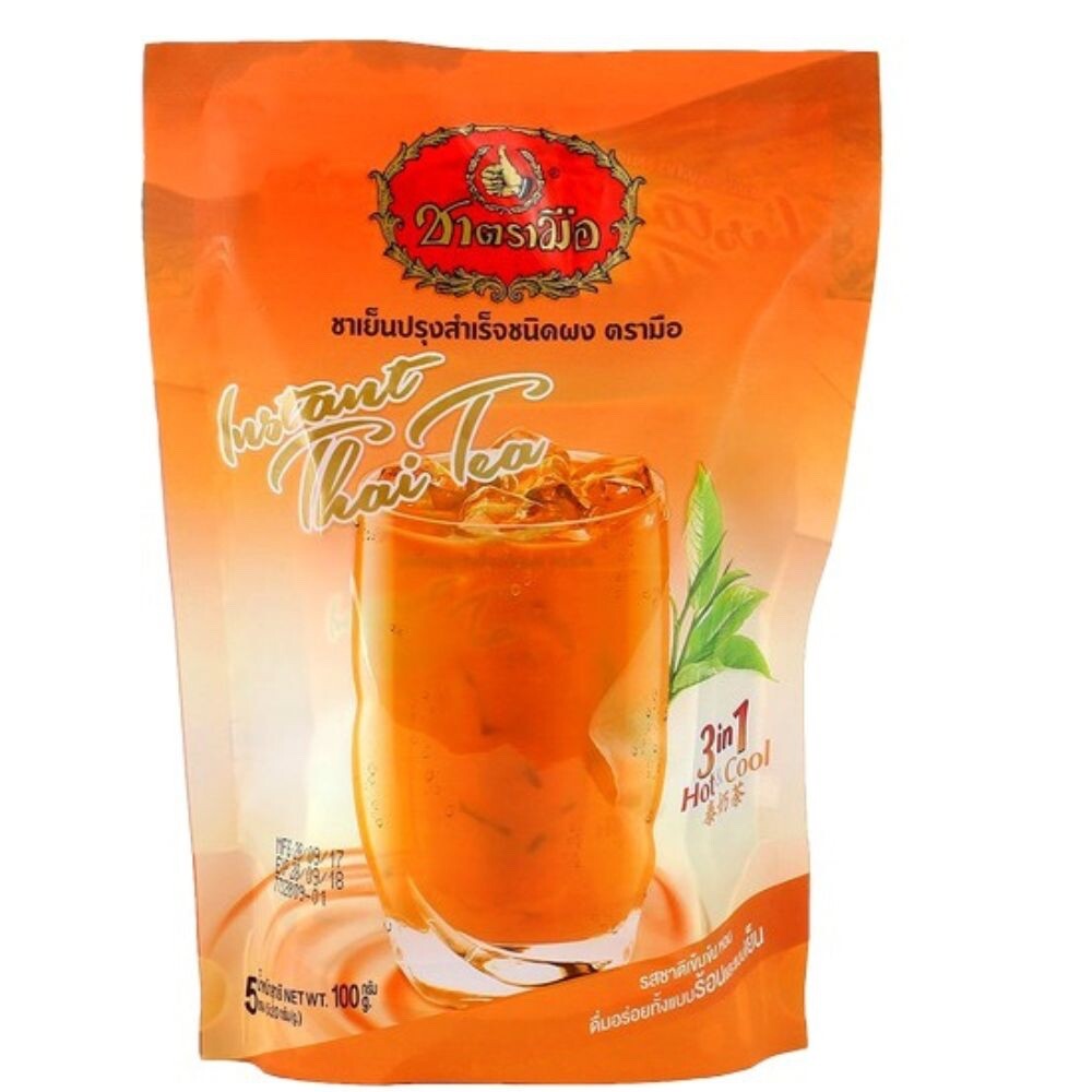 Instant milk tea powder thai cha tra mue 3 in 1 ice or hot Restaurant Party 100g
