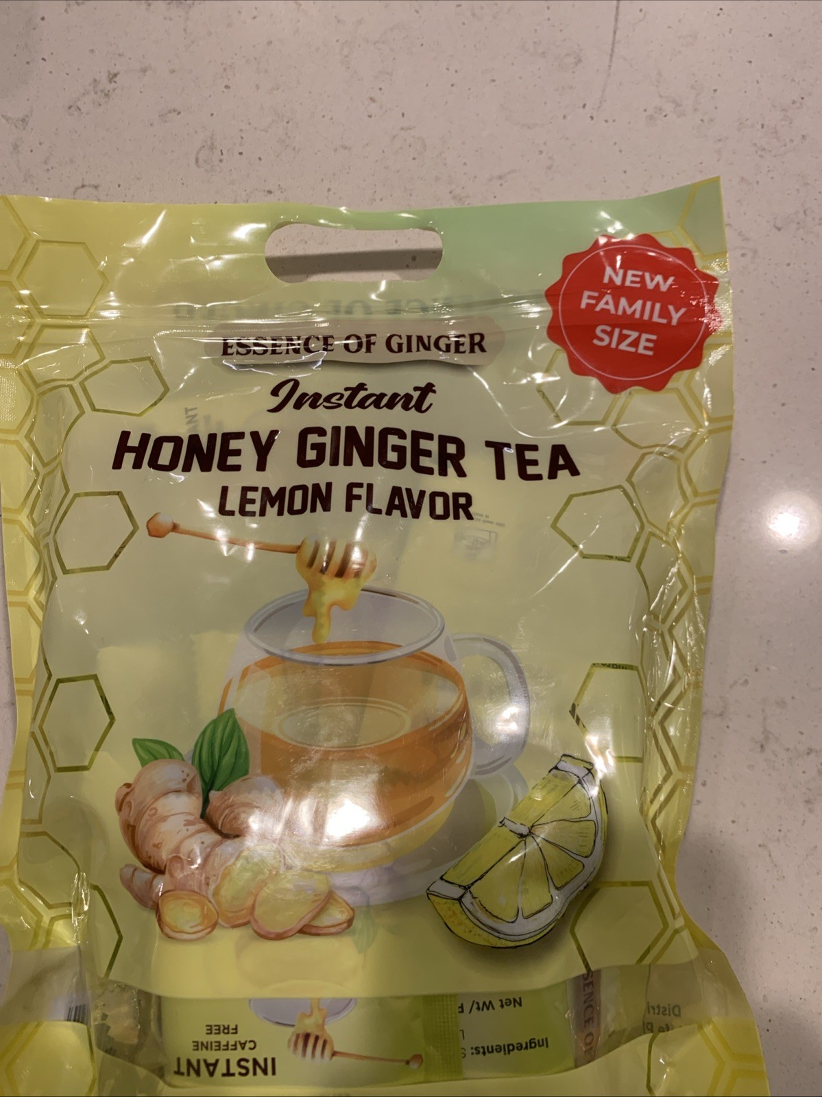 Pack of Lemon Ginger Tea Instant Ginger Honey Crystals, 30 Sachets