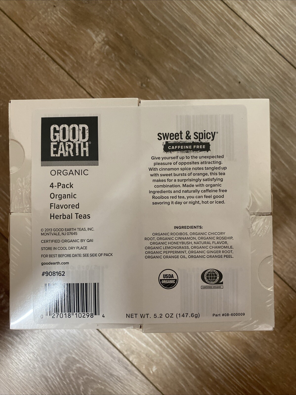 Good Earth Sweet & Spicy Organic Caffeine Free 4-Pack