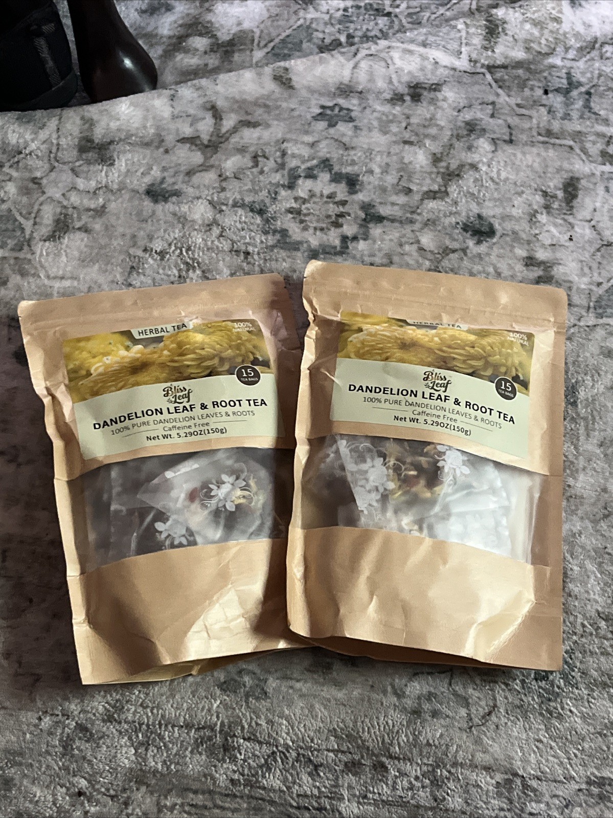 Dandelion Root Herbal Tea , Caffeine Free , 15 Bags , 100% Nature for Gut Health