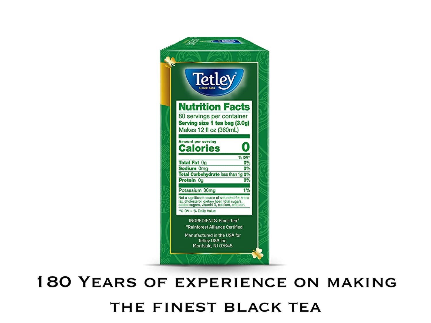 Lot of 6 Tetley Irish Breakfast Premium Black Tea, 80 Bags Each