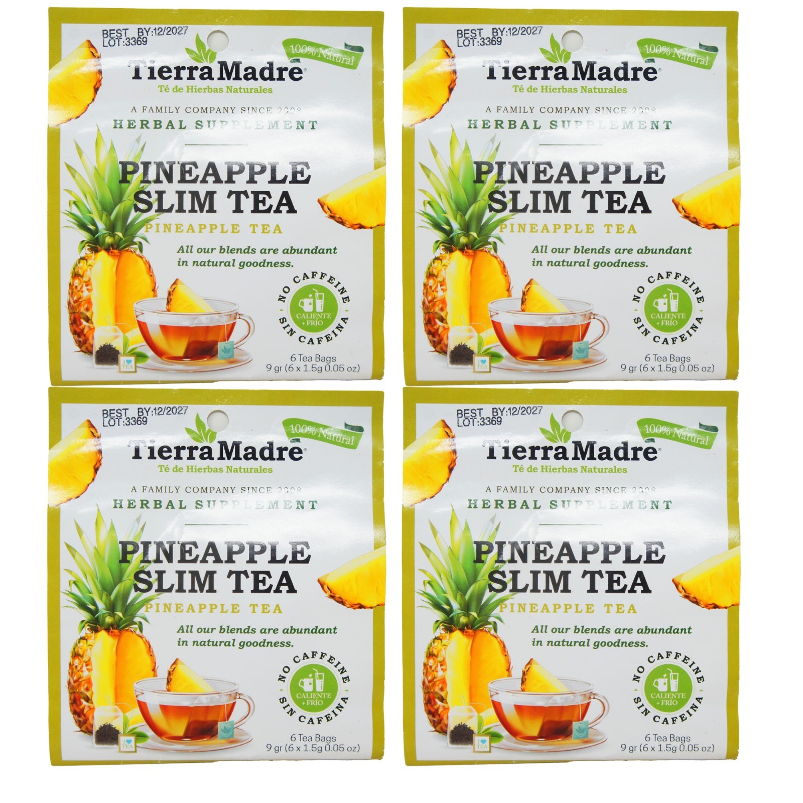 Tierra Madre Pineapple Slim Tea 6 Tea Bags 9g Herbal Weight Support Tea