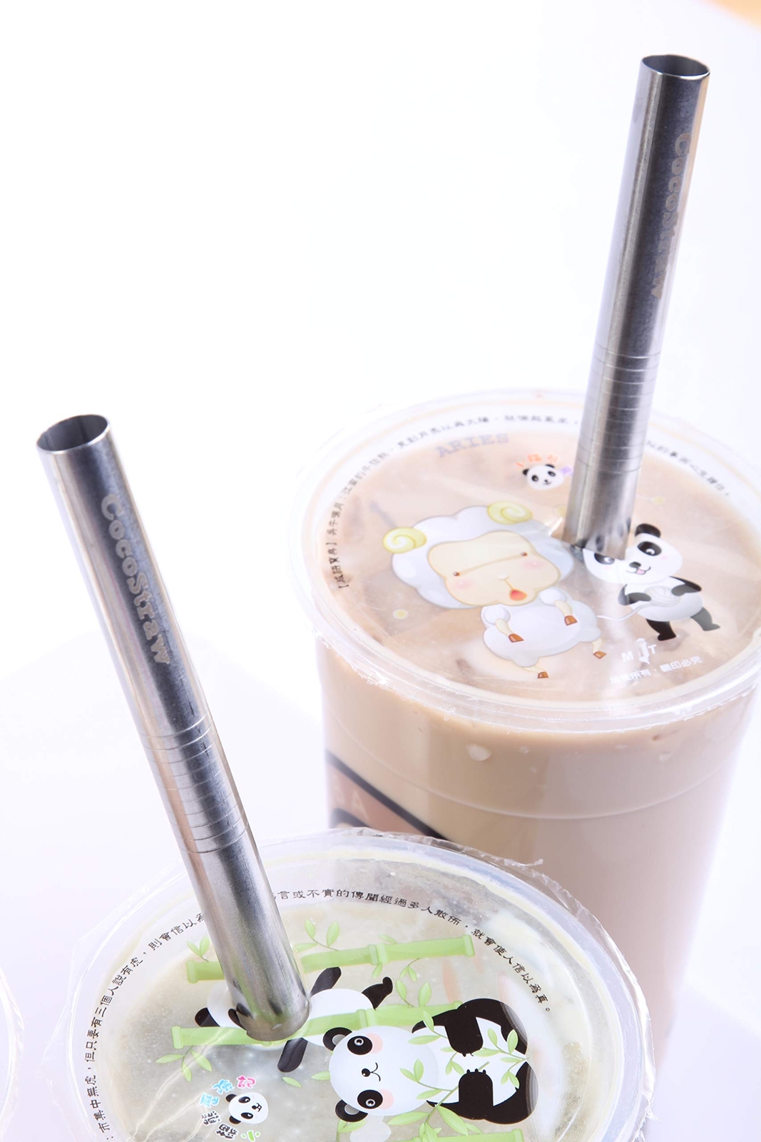 2 BOBA Straw Stainless Steel Extra Wide 1/2″ x 9.5″ Long Tapioca Pearl Bubble