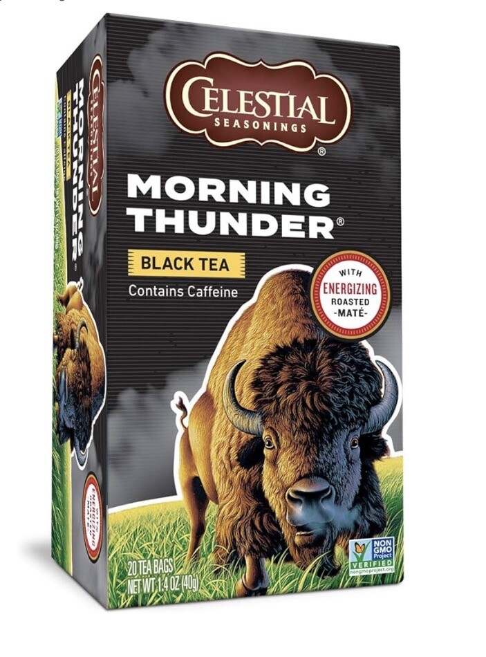 Celestial Seasonings Morning Thunder Black Tea | 20 Bags Each | 1.4oz 3 packs