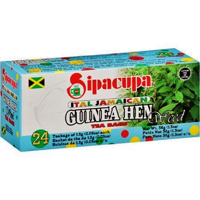 Sipacupa Ital Jamaican Guinea Hen Weed (Anamu) Herbal Tea Caffeine Free, 48 Bags