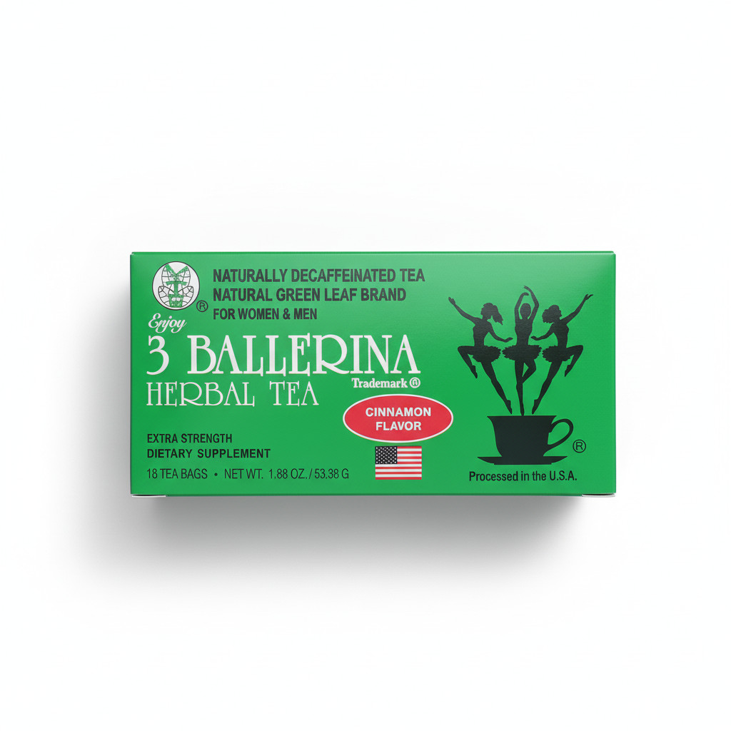 3 Ballerina Herbal Tea Cinnamon Pack – Drink Extra Strength Herbal, 18 Count
