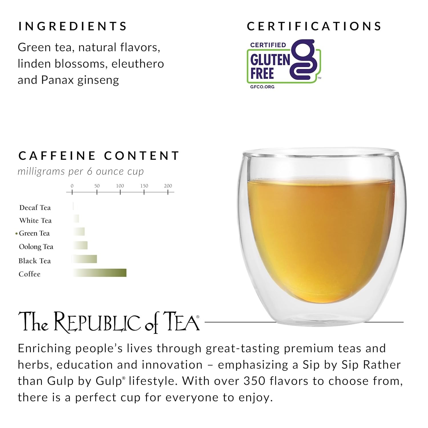 The Republic of Tea – Honey Ginseng Green Tea, 50 Tea Bags, Tin | Flavored Go…