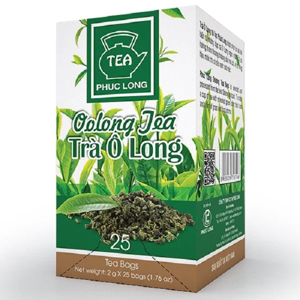 25 Phuc Long Tea Bags Vietnam Oolong, Green, Lotus, Peach, Jasmine, Lychee Back