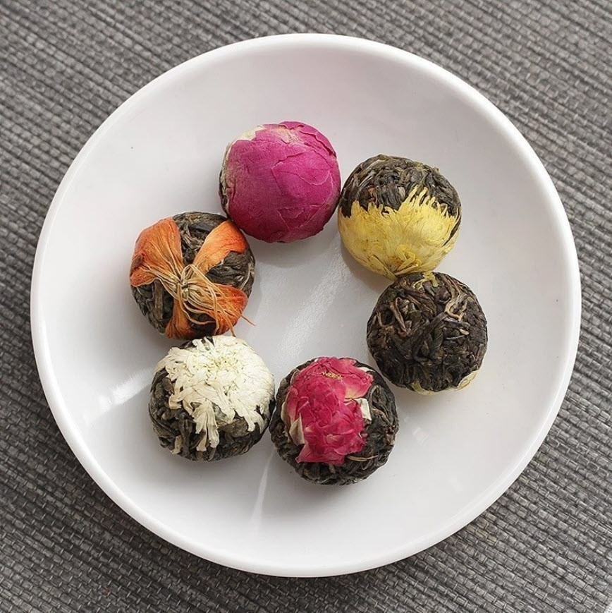 Yunnan Pu’er Scented Tea 120g (18pcs)Dragon Ball Raw Tea Rose Jasmine 6 Flavors