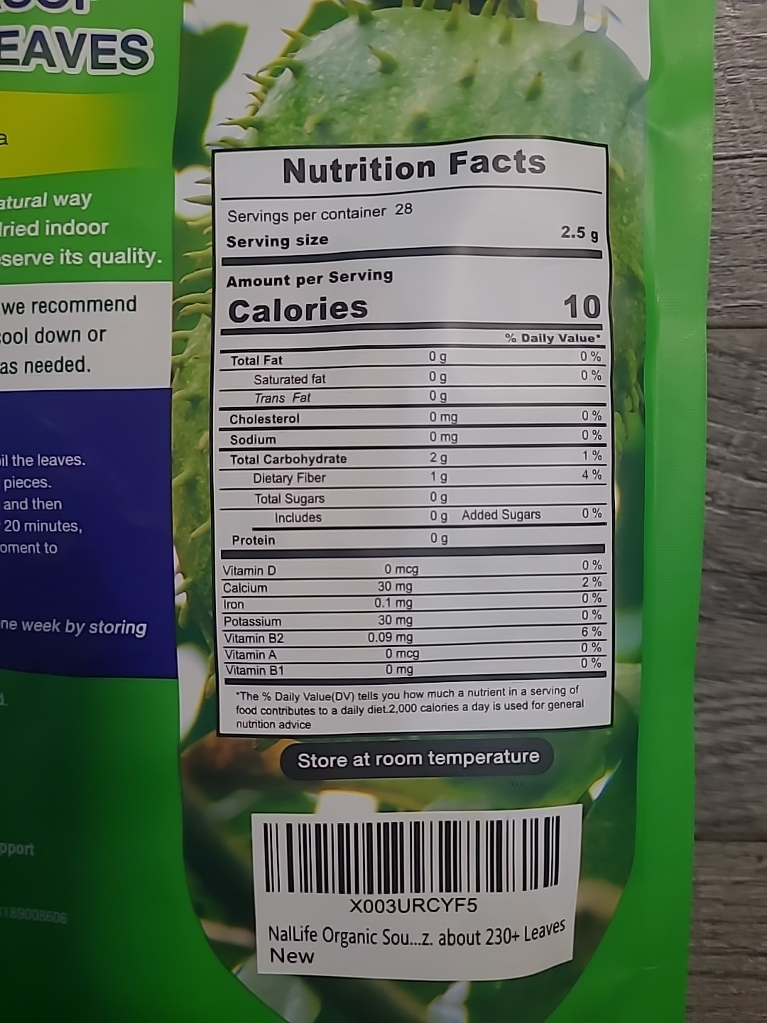 NalLife Organic Soursop Graviola Leaves For Tea – 2.53 oz (about 230+ leaves)