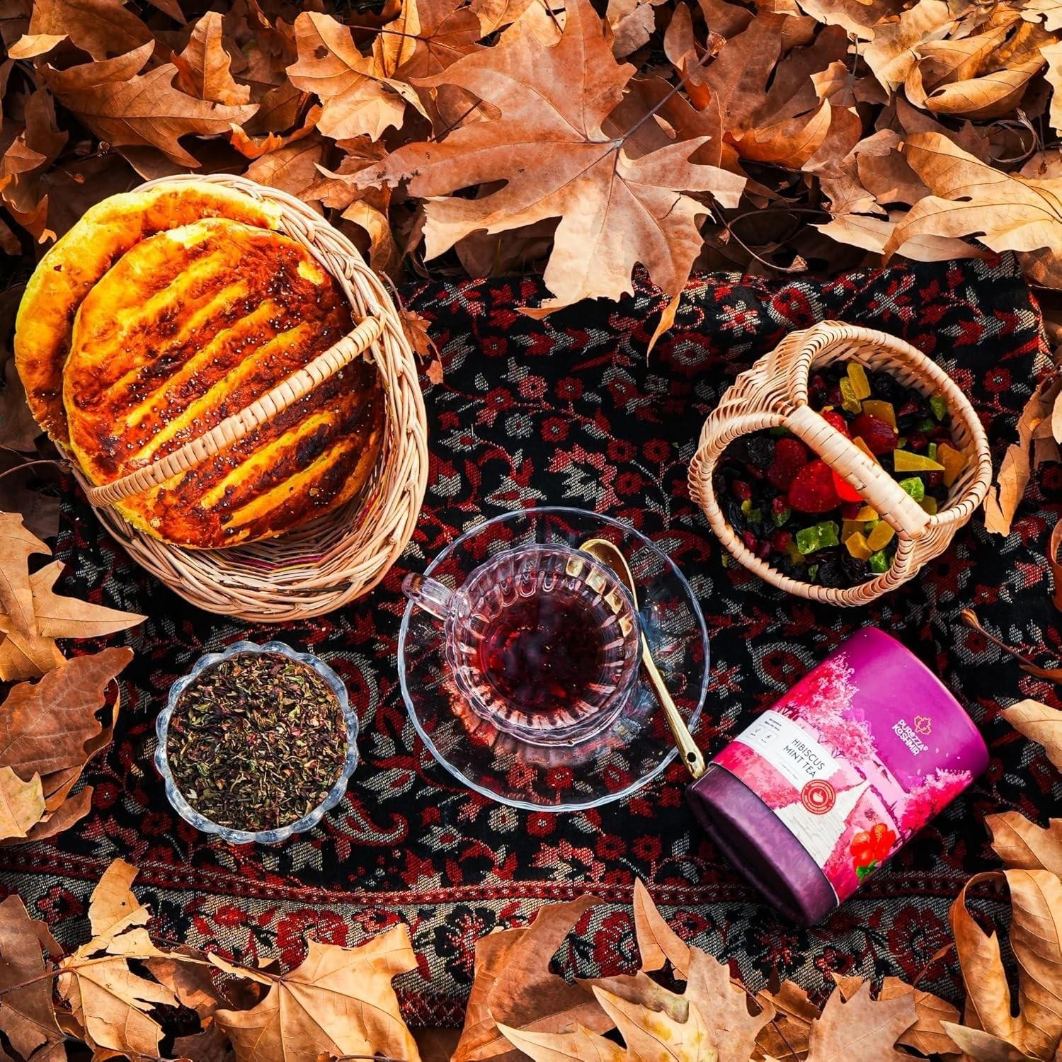 Purezza Kashmir Hibiscus Mint Herbal Tea 50g Caffeine Free Sugar Free Botanical