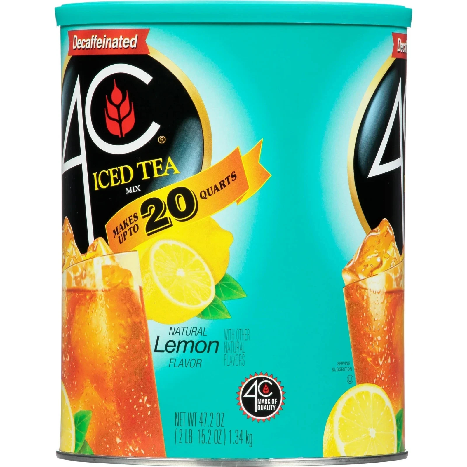 4C Decaf Iced Tea Mix, Lemon, 47.2 oz, 1 Ct…