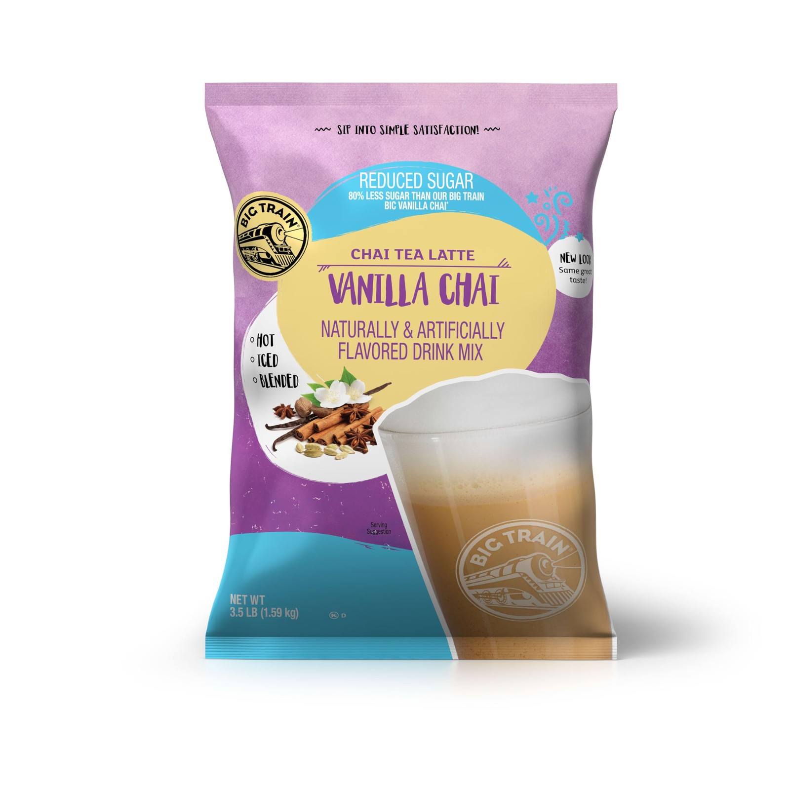 No Sugar Added Vanilla Chai Tea Latte Beverage Mix 3.5 Pound Pack of 1