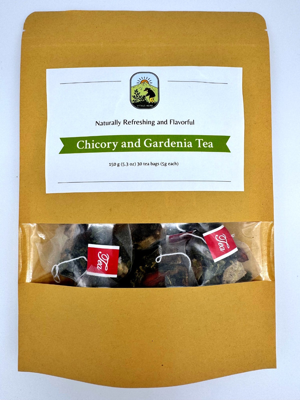 Vitals Herb Chicory & Gardenia Herbal Tea – 30 Tea Bags | Whole Leaf
