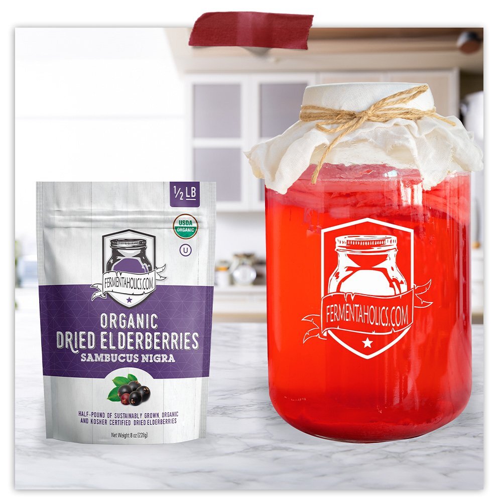 Fermentaholics USDA Organic Dried Elderberries, 8oz Free Of Chemicals