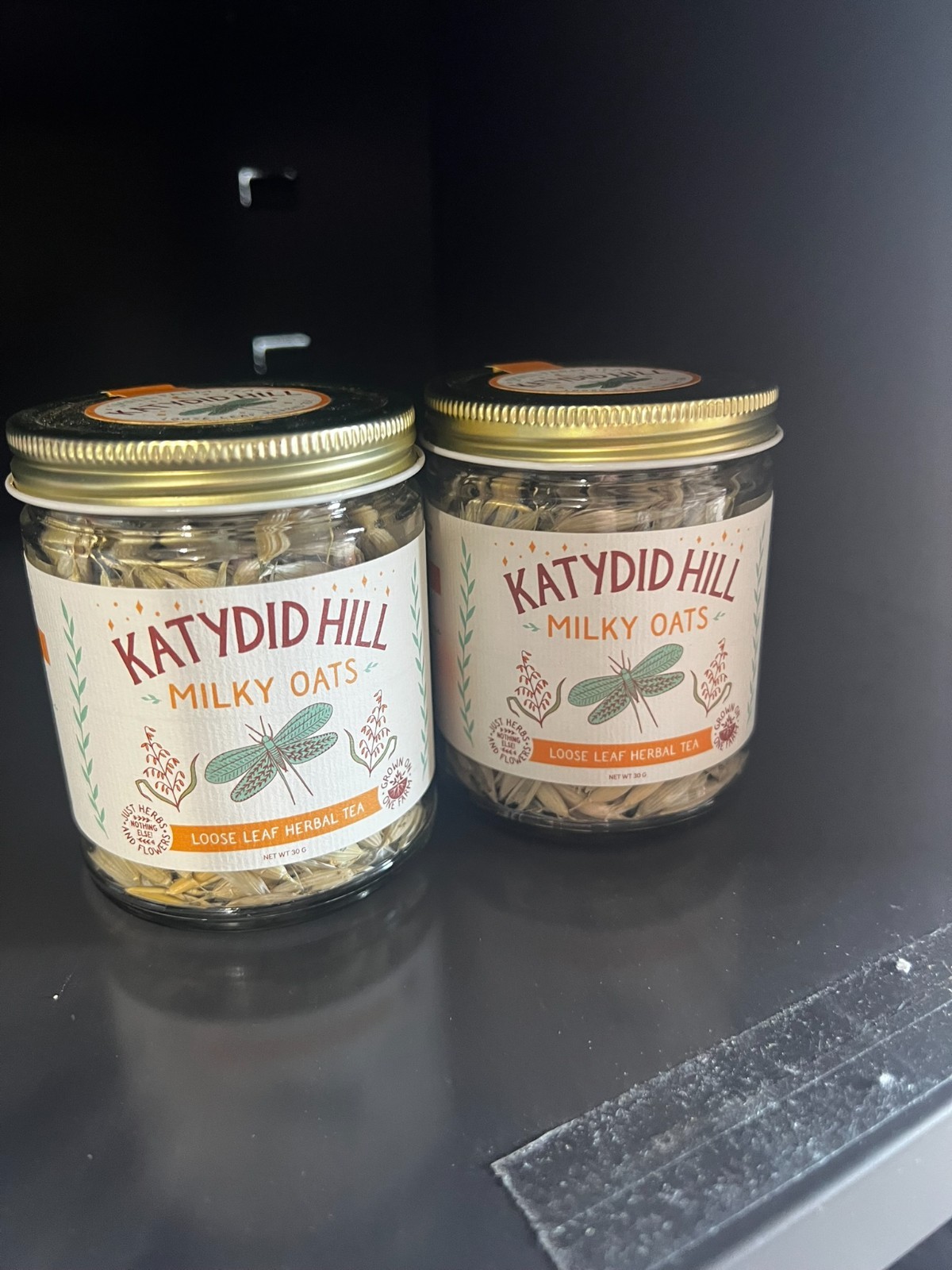 Katydid Hill Milky Oats Herbal Loose Leaf Tea 30g Jar Organic Caffeine Free New
