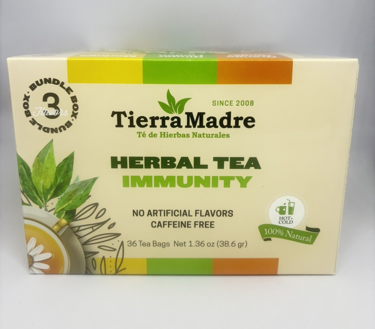 Tierra Madre /HERBAL TEA /Immunity /BUNDLE 3 / 12 TEA BAGS/Orange Ginger/Moring