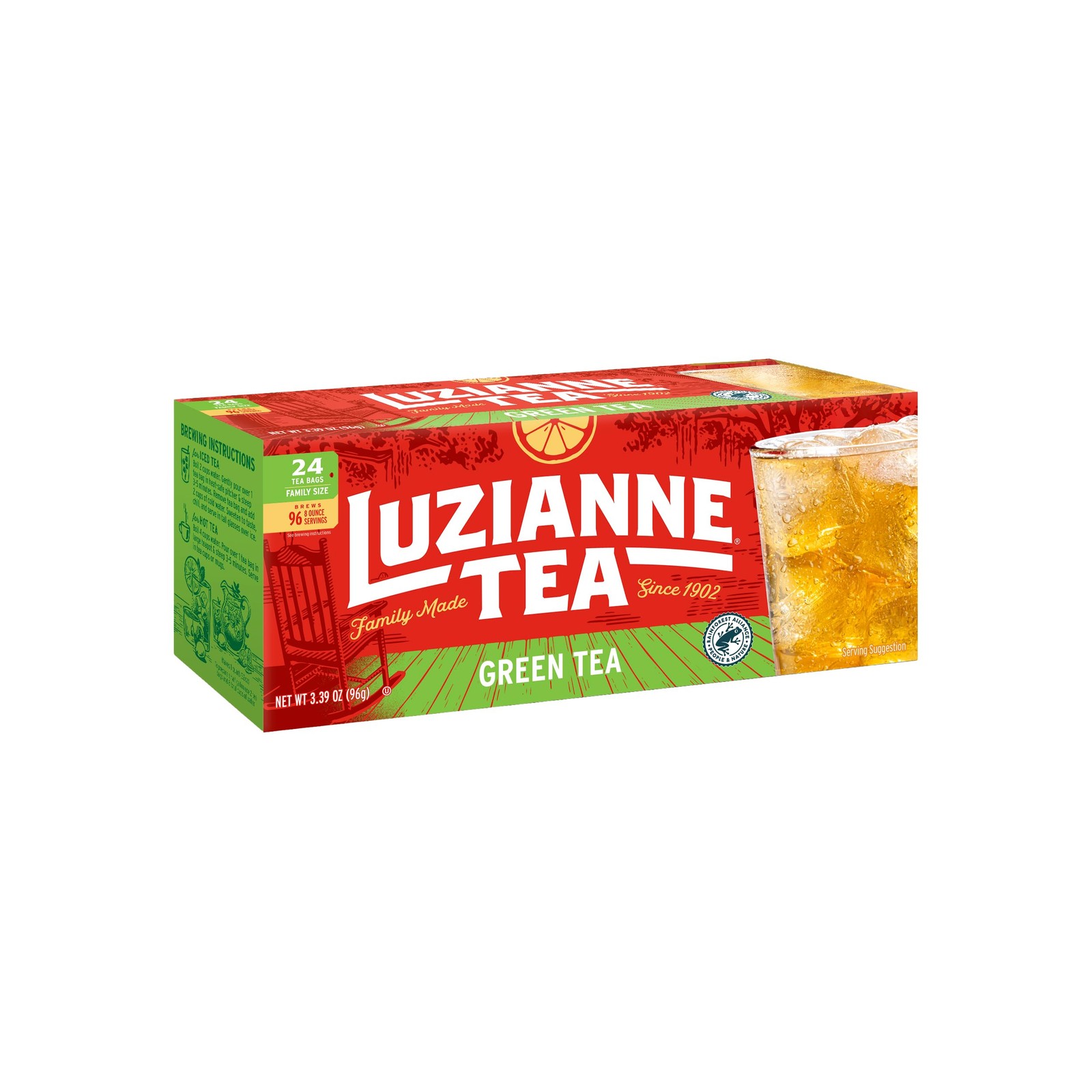 Luzianne Green Tea Bags, Family Size, 24ct Box (Pack of 24 Count 1)