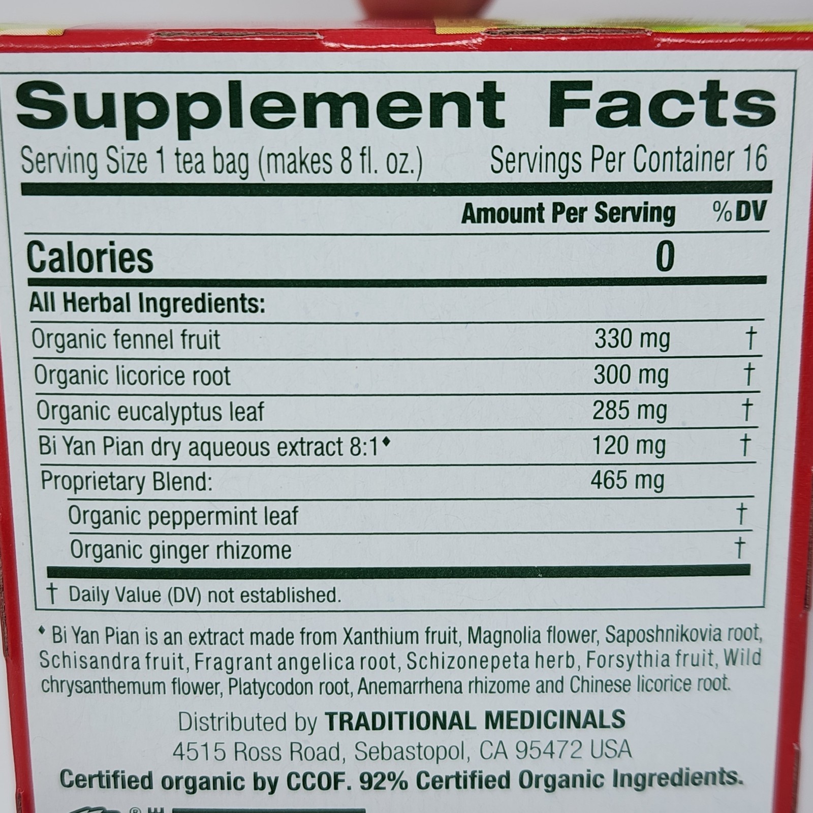 Traditional Medicinals Breathe Easy Eucalyptus Mint Herbal Tea (96 Tea Bags)