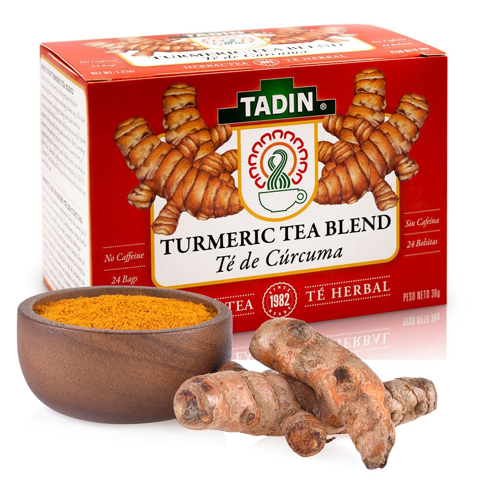 Tadin Turmeric Herbal Tea Blend. Immune System Boost. 24 Bags. 0.84oz. Pack of 3