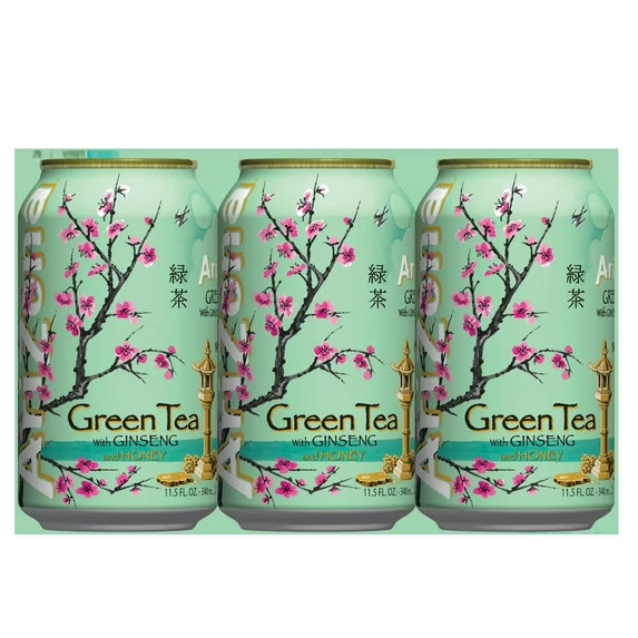 Arizona Green Tea with Ginseng and Honey, 11.5 Fl Oz Cans (12-Pack)