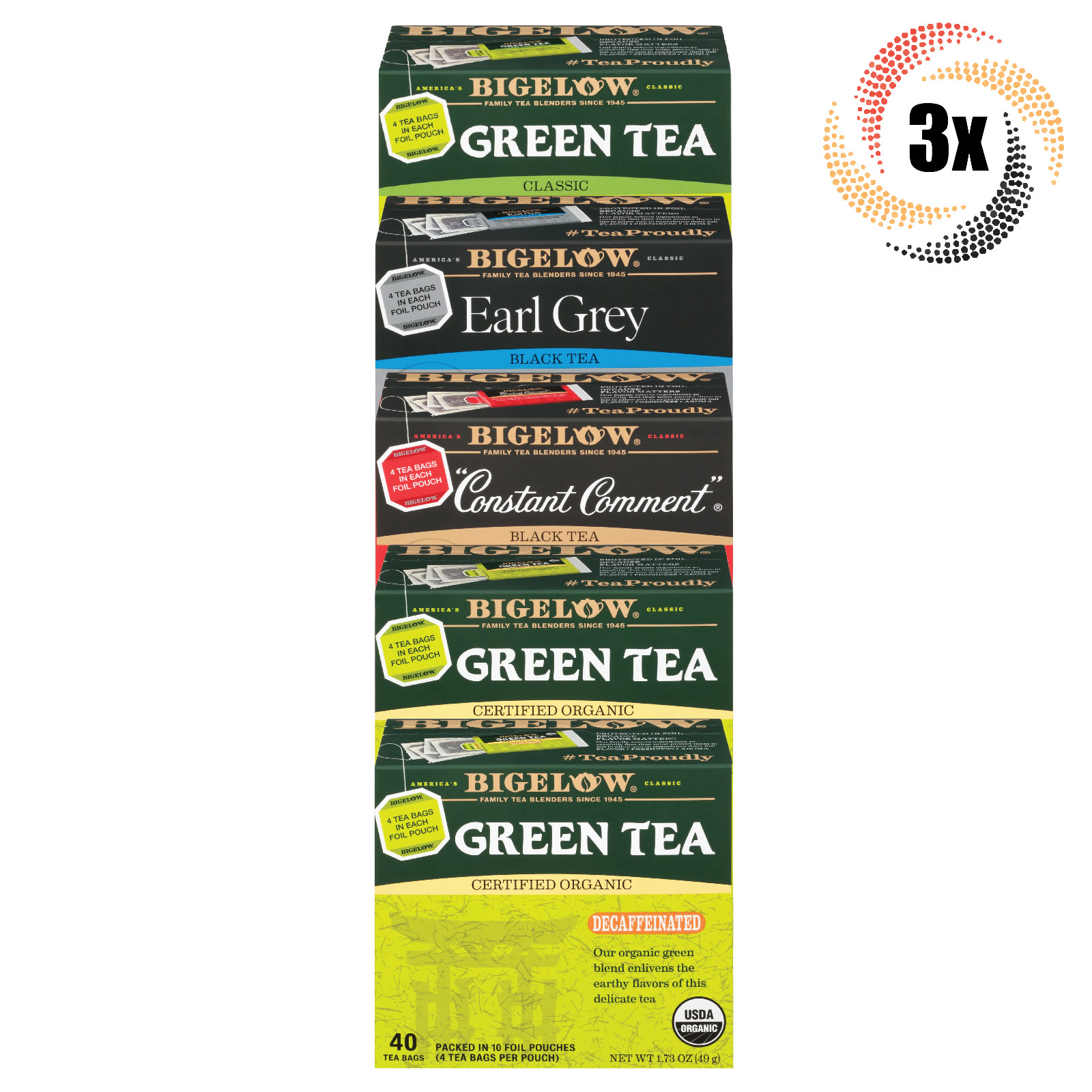 3x Boxes Bigelow Variety Flavor Black & Green Tea | 40 Bags Each | Mix & Match