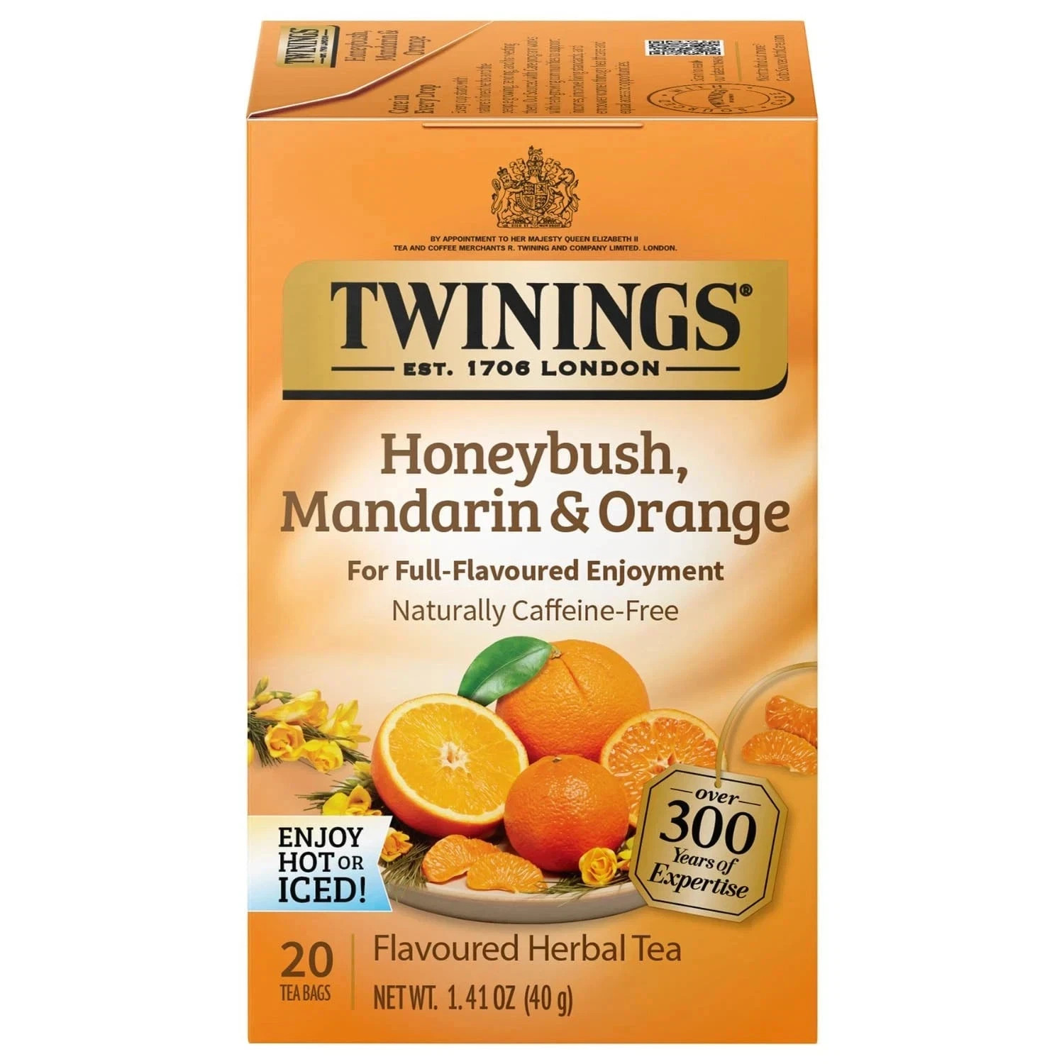 Twinings Honeybush Herbal Tea with Mandarin and Orange 20 Count Pack