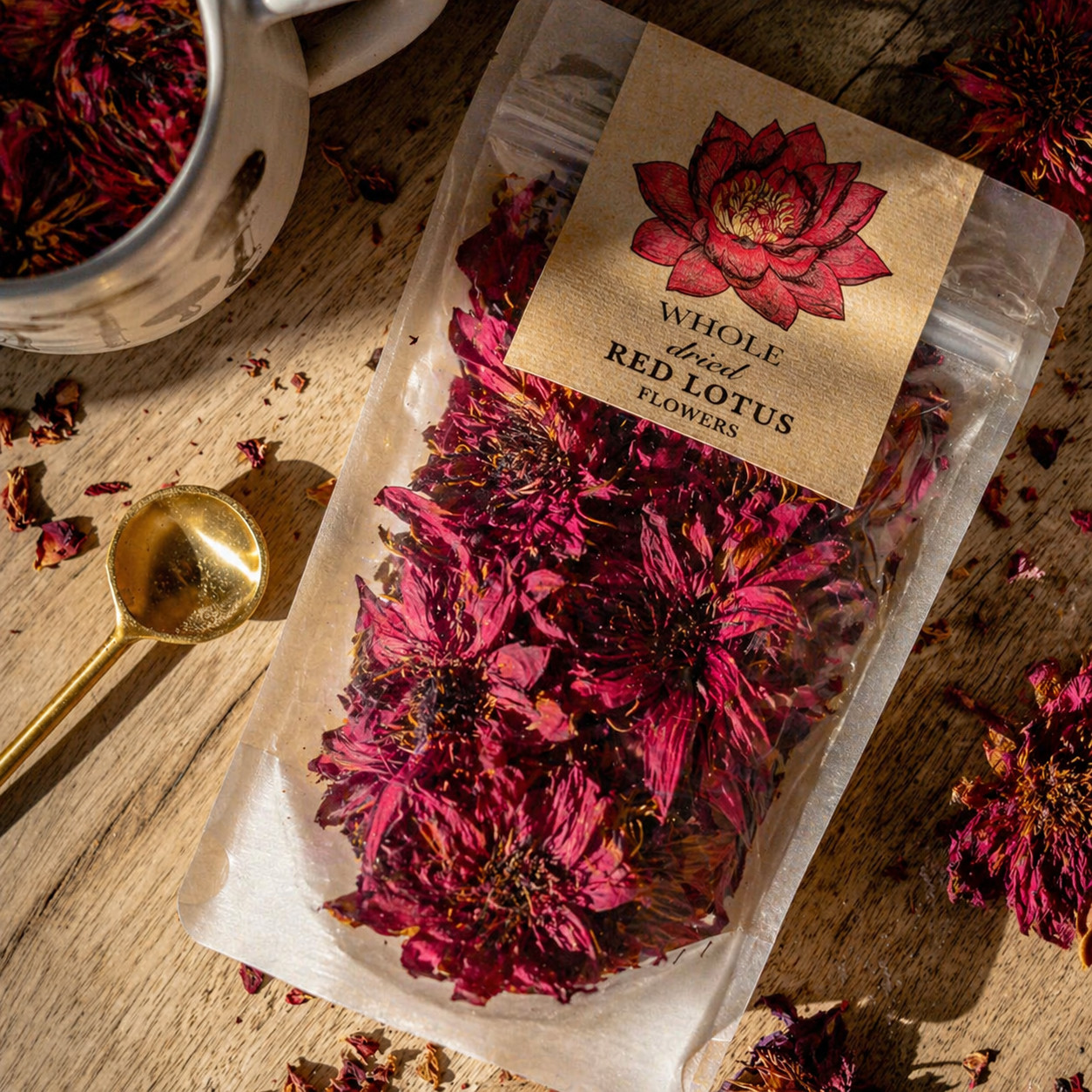 25g Dried Red Lotus Flowers 100% Organic Nymphaea Rubra Flowers
