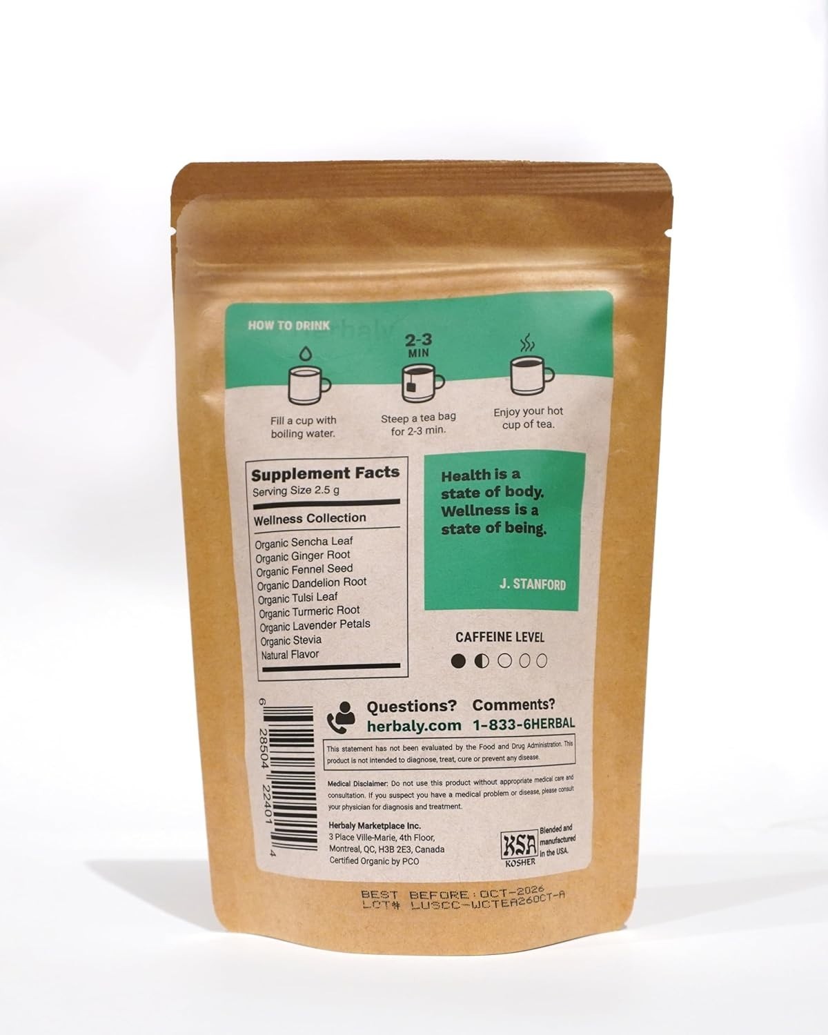 Herbal Ginger Tea for Digestion & Immunity – 28 Servings in Biodegradable Bags