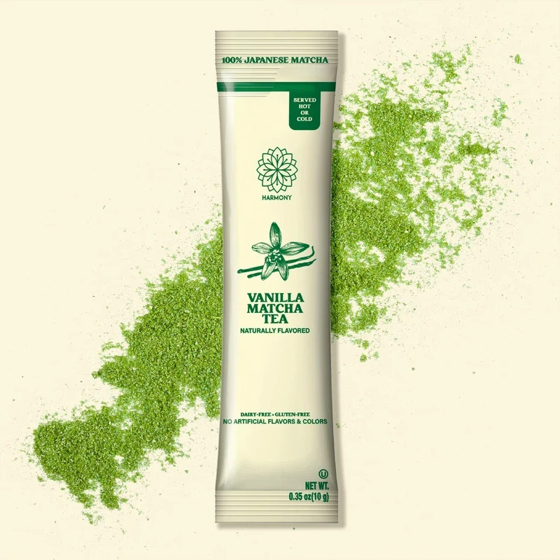 20 Harmony Matcha Vanilla Japanese Matcha, Sweetened w/ Organic Sugar On-the Go