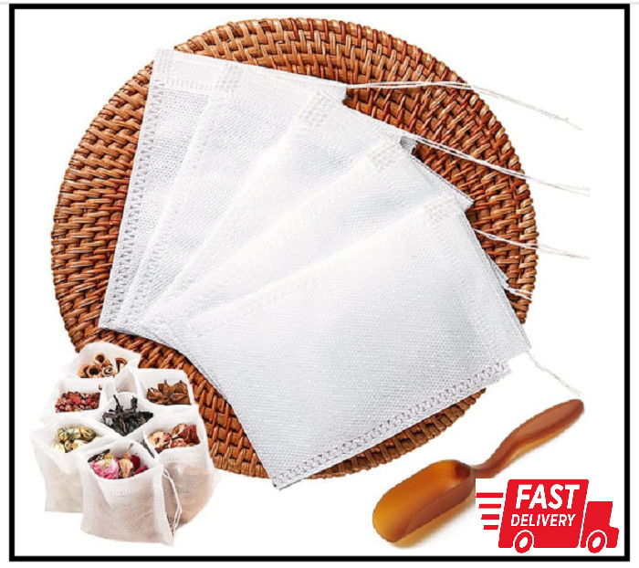 200Pcs Disposable Tea Bags for Loose Leaf Tea, Tea Filter Bags with Free Tea Spo