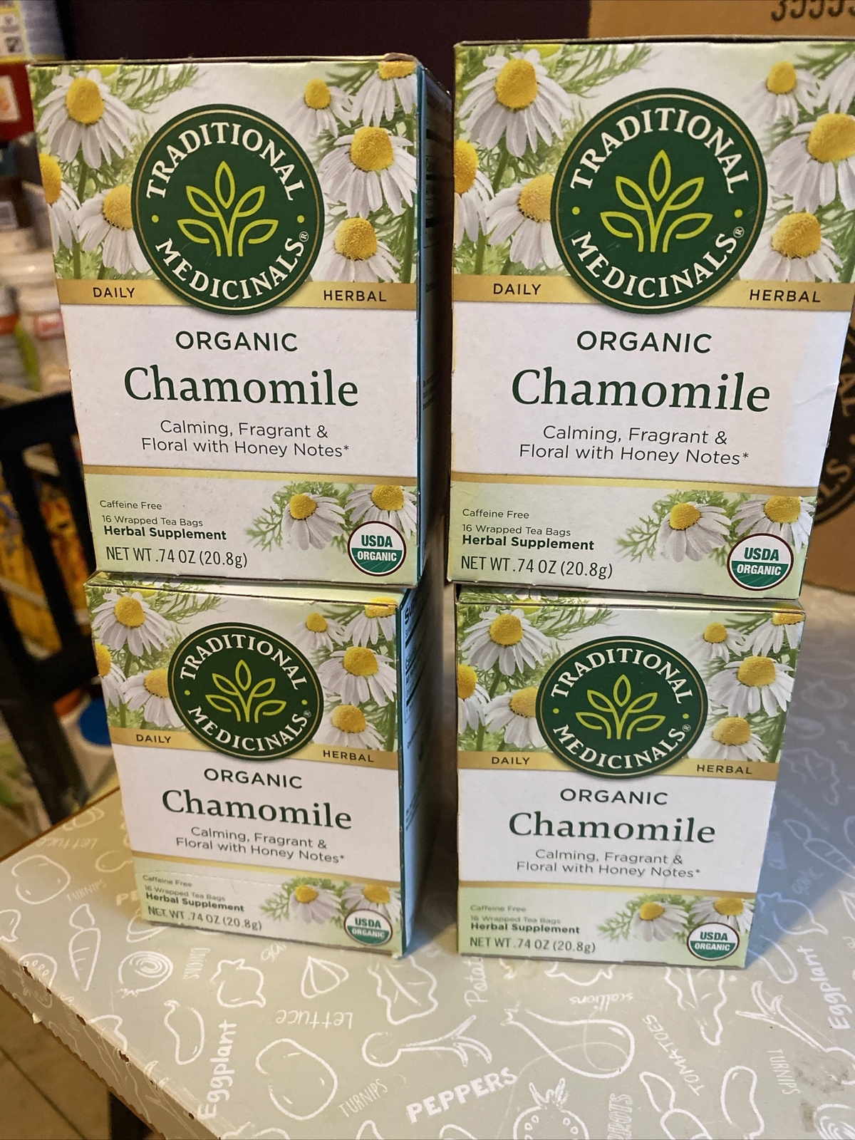 Traditional Medicinals Organic Chamomile Tea, Box of 16 Bags Exp. 9/24, 4 Avail.