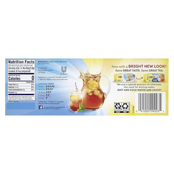 6pk Lipton Cold Brew Iced tea, ZeroCalories, no boiling needed, 22 Total TeBags