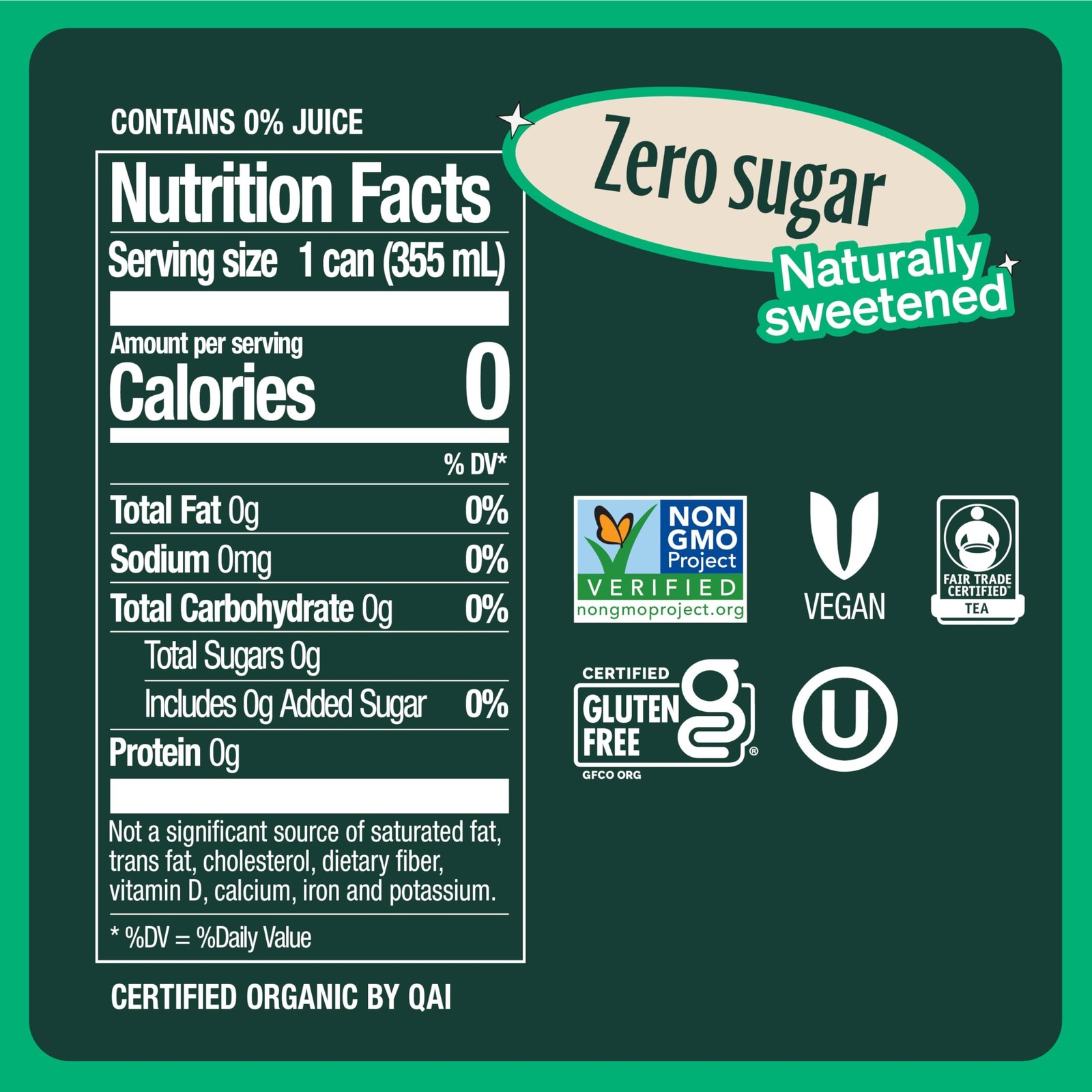 Zero Sugar Tea, Hibiscus Tea with Passionfruit Caffeine Free, 12 oz Cans (12-…
