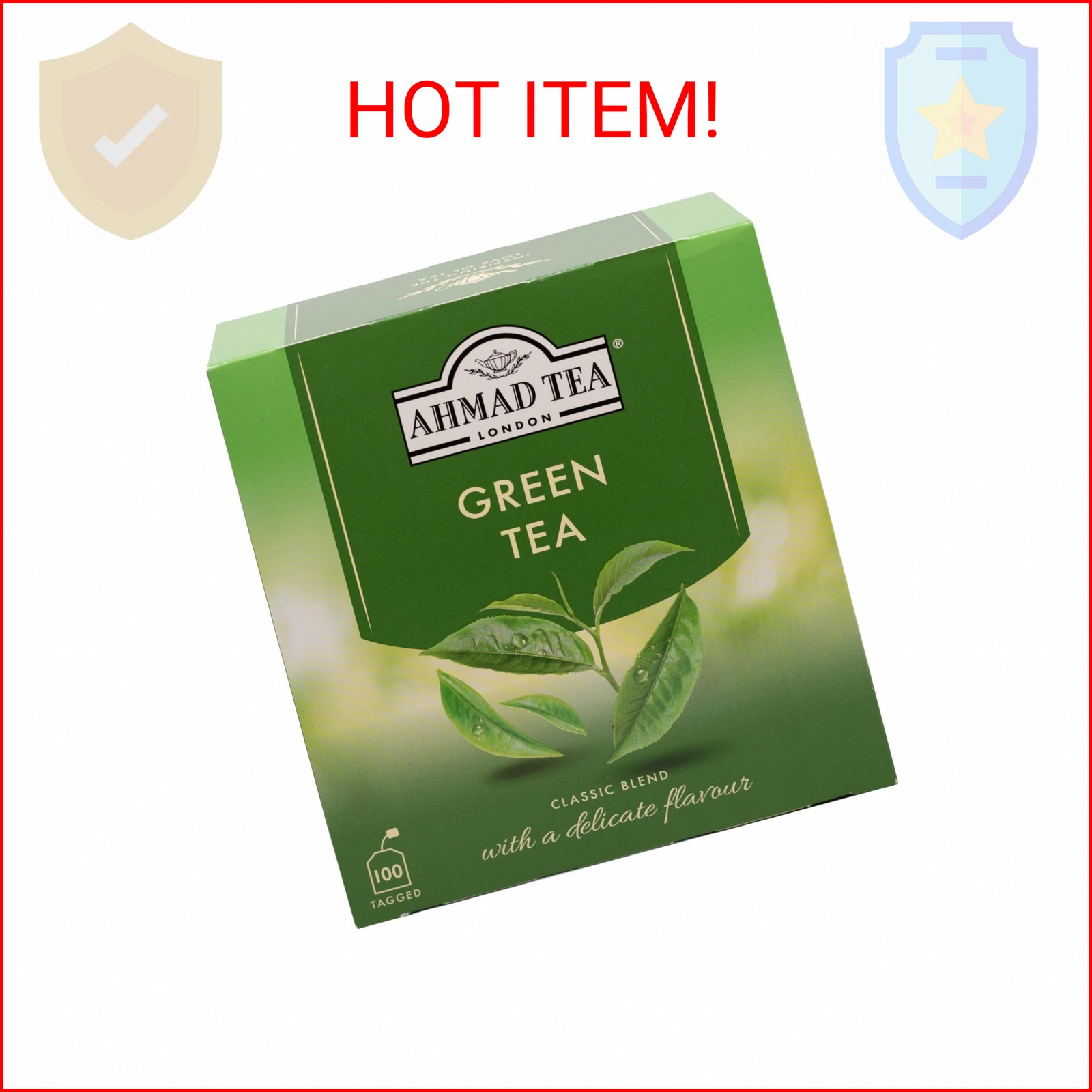 Ahmad Tea Green Tea, Green Tea Teabags 100 ct – Caffeinated & Sugar-Free