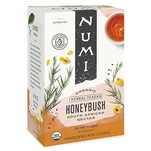 Organic Honeybush Tea, 18 Tea Bags, Sweet South African Herbal Tea, Caffeine