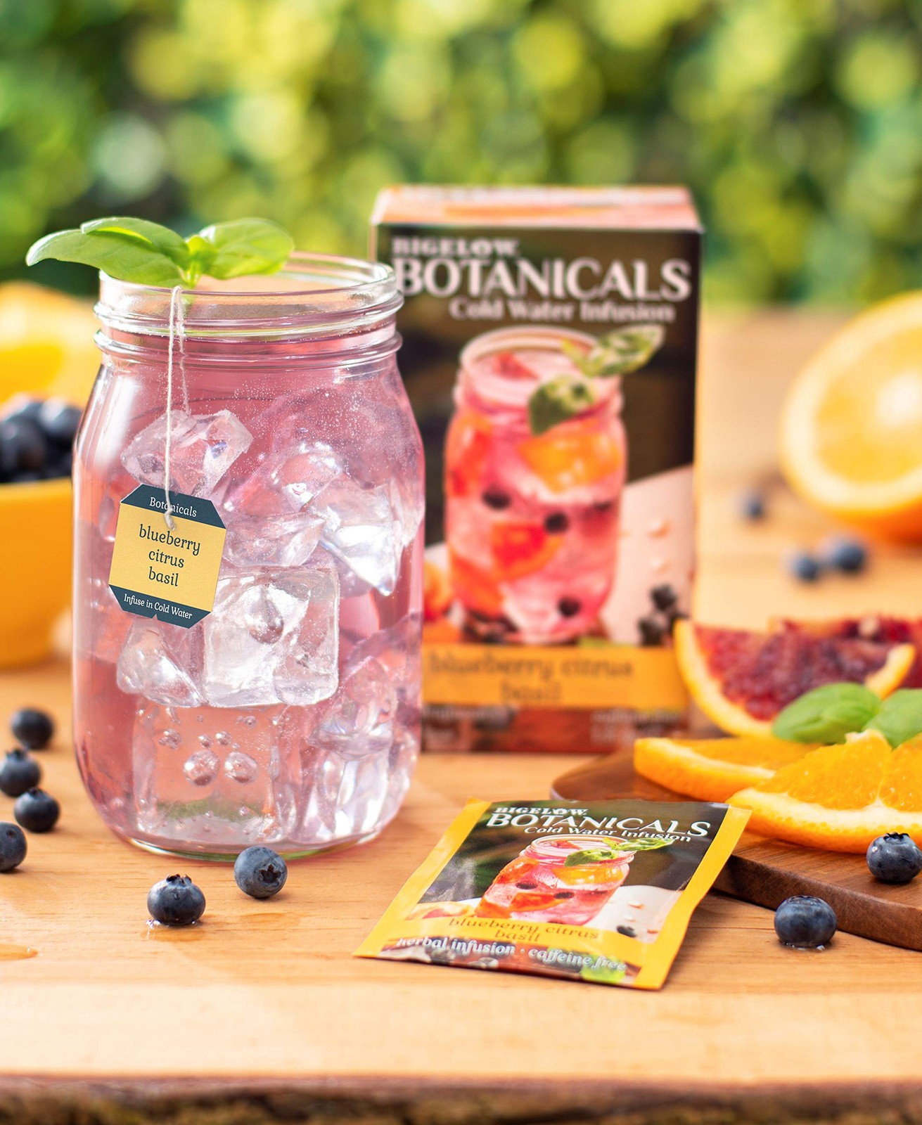 Bigelow Botanicals Cold Water Infusion Blueberry Citrus Basil Tea Bags 18 Count