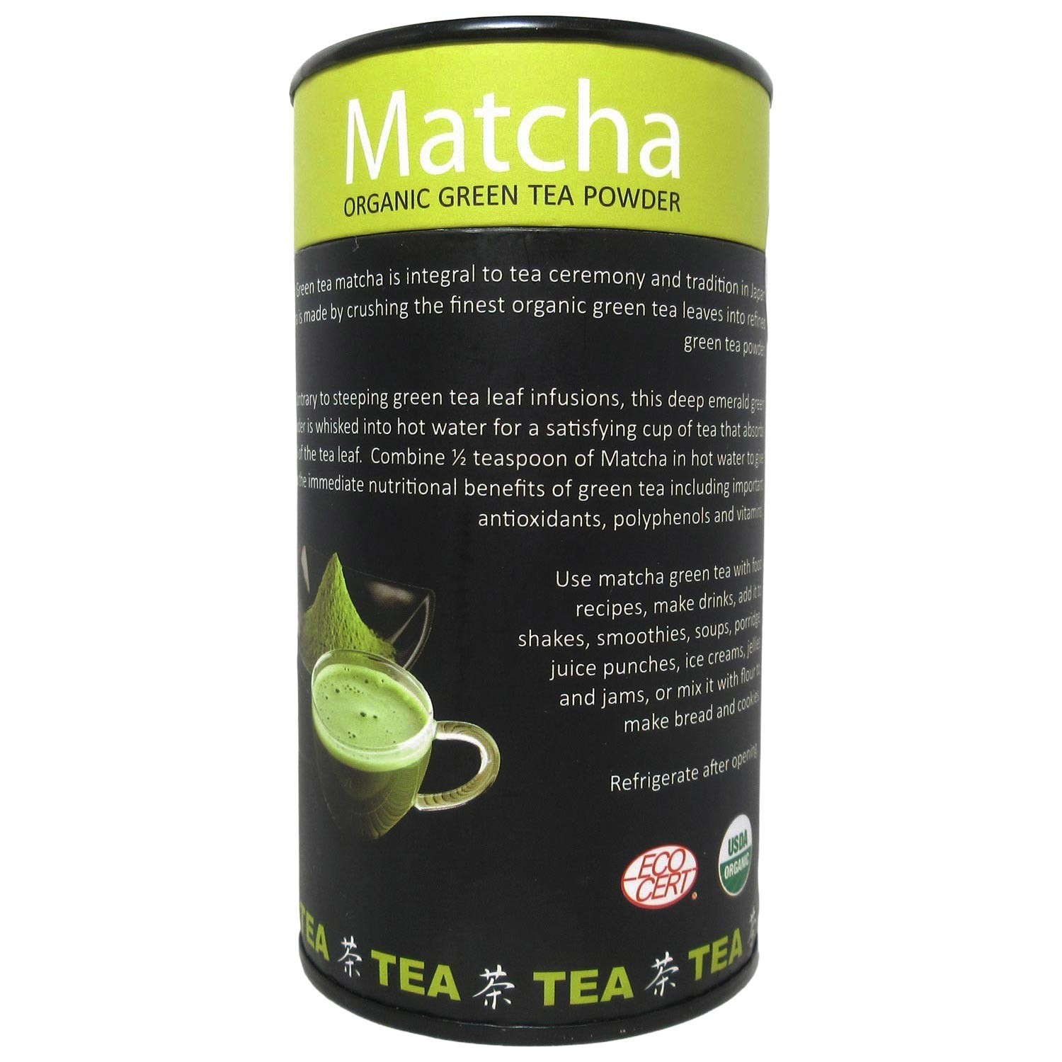 Touch Organic: Matcha Green Tea the Vert powder, 50g/1.76oz, China Exp. 06/2027
