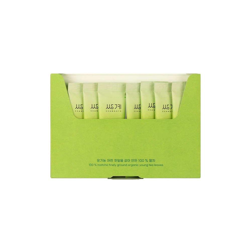 Ssanggye Organic Matcha Powder Sticks 100% Jeju Korea Green Tea 10 Packs 20g