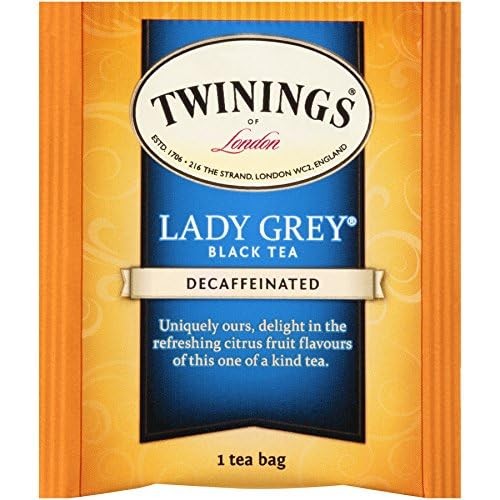 Twinings Decaffeinated Lady Grey Orange Lemon Peel Black Tea 20 Count Pack
