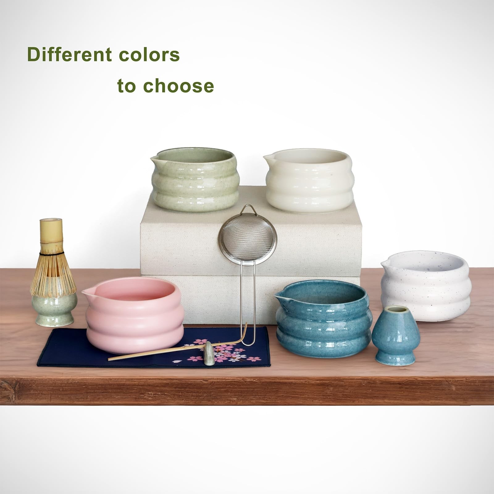 Complete Matcha Set – 7 Pcs Matcha Starter Kit with Bamboo Whisk, Ceramic Bow…