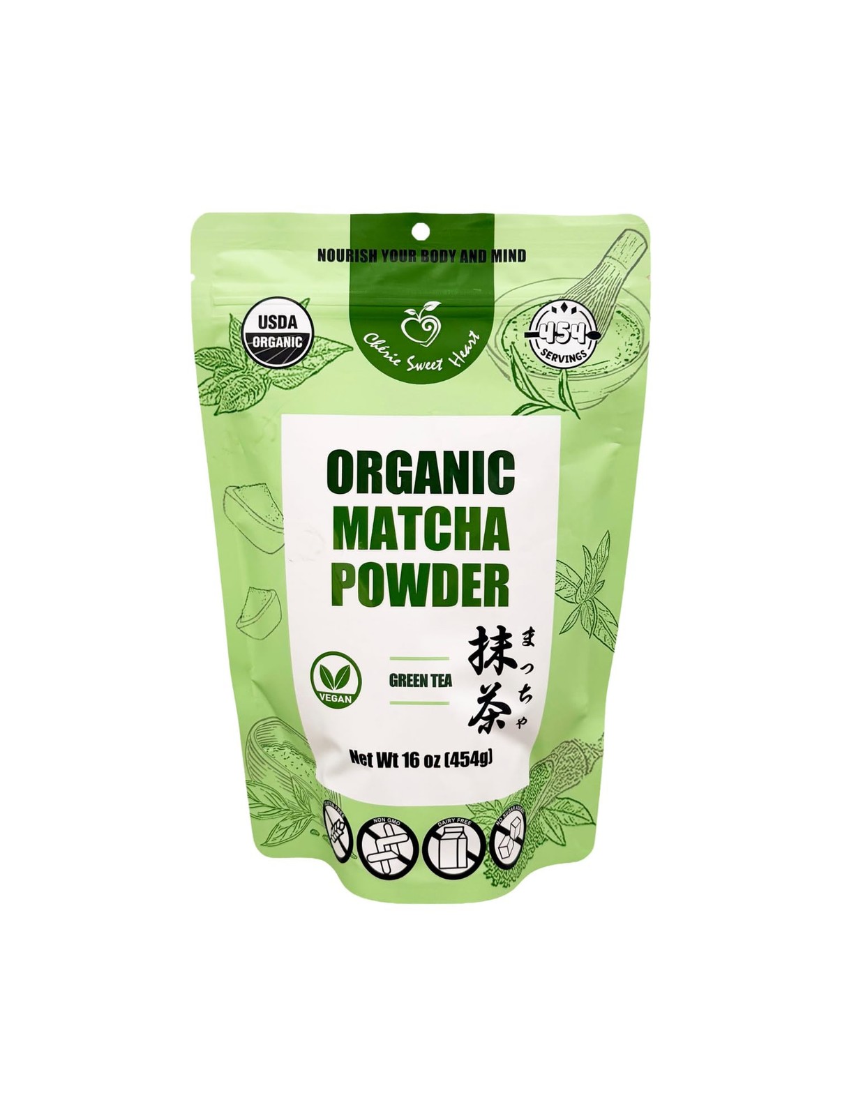 Cherie Sweet Heart Organic Matcha Green Tea Powder – Premium Culinary Grade, …