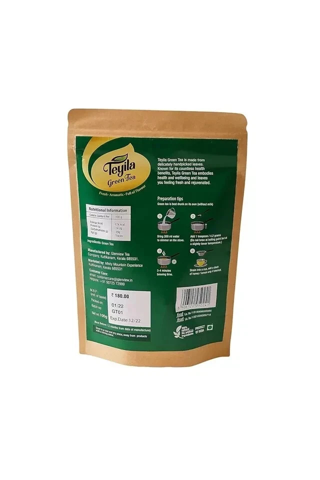 Teyila Pure and Fresh Green Tea 100 Grams Free Shipping World Wide
