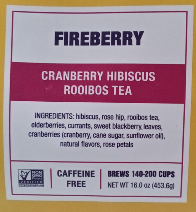 200 Cups Cranberry Hibiscus Rooibos Tea Bulk Pouch Premium Exp5/4/28
