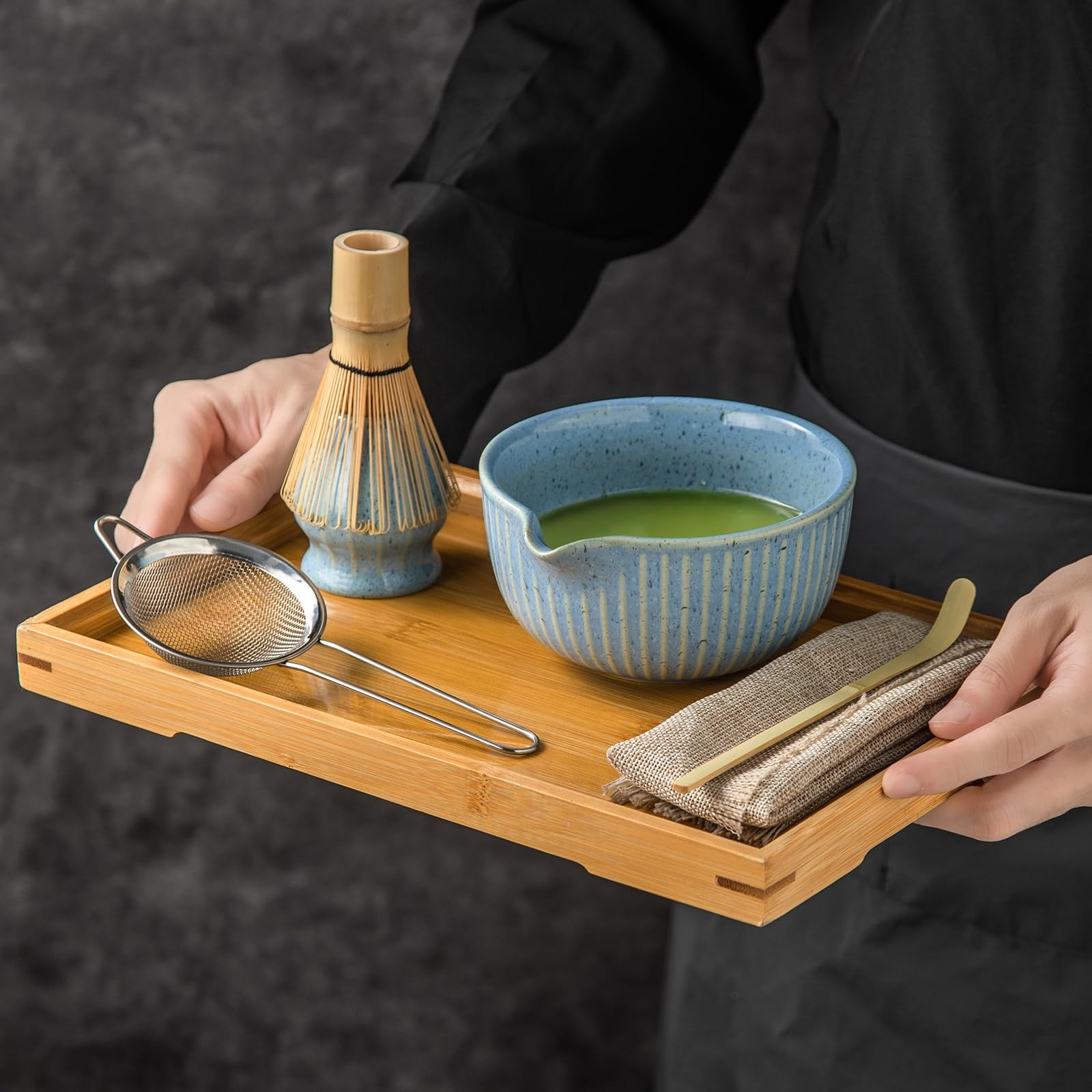 Matcha Kit – Complete Matcha Set with Bamboo Whisk, Bowl with Spout, Scoop