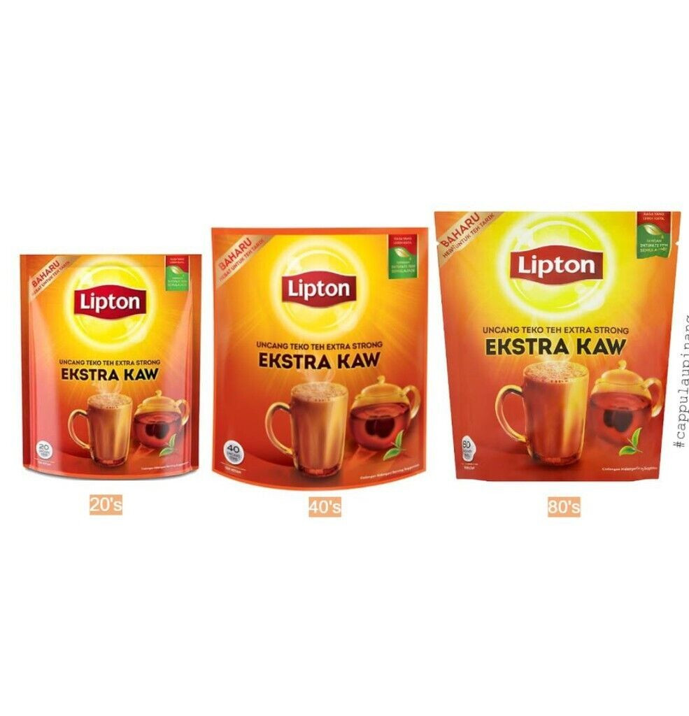 Extra Tea Lipton Strong Yellow Label 80 Potbags Natural Bags Black Pack