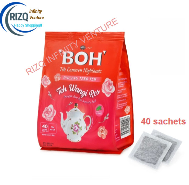 BOH Cameron Highlands Rose-Scented Tea with Stevia Leaves 120g( 40 sachets ) NEW