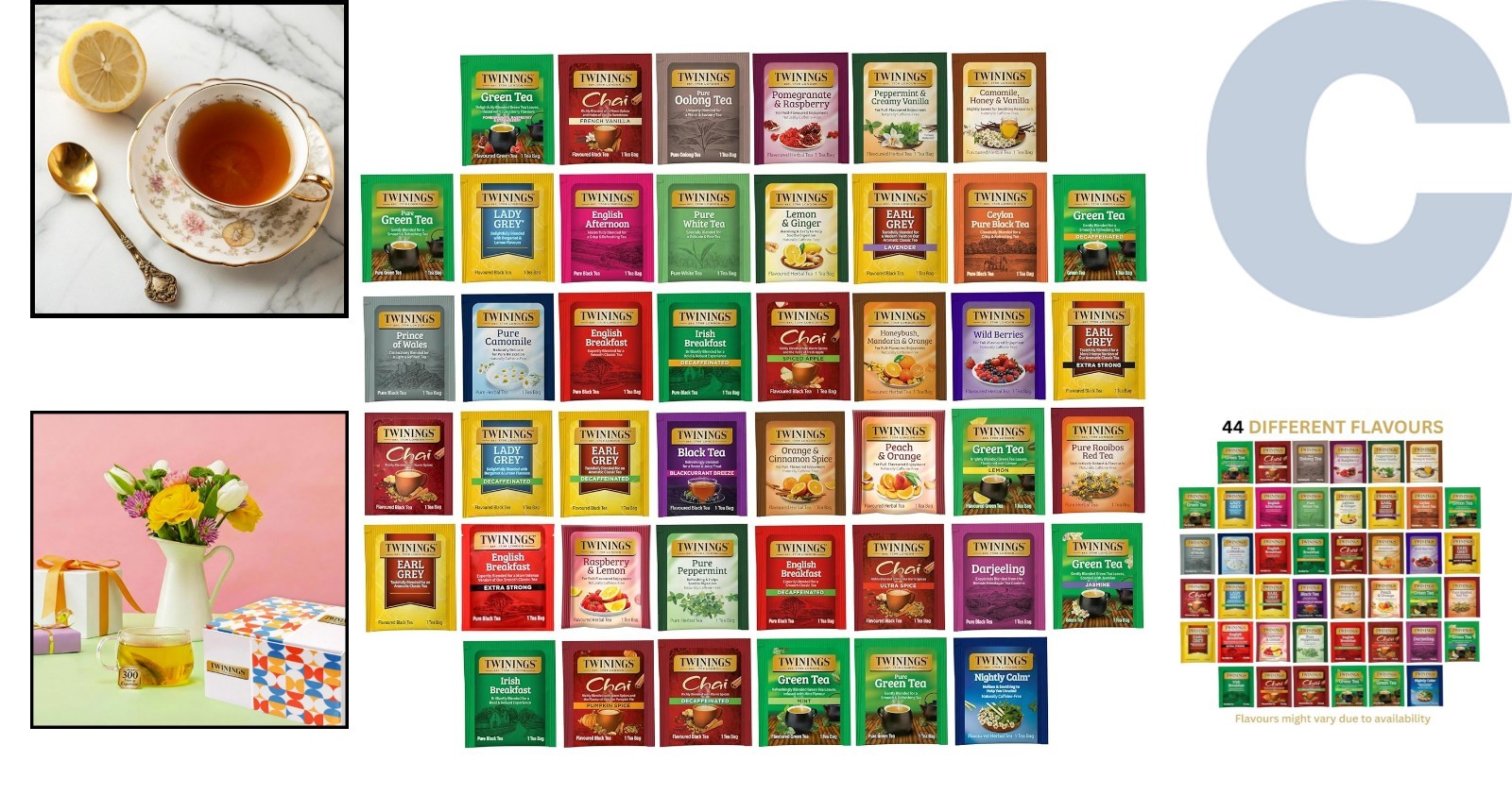 44 Unique Tea Bag Sampler Assortment – Caffeine-Free Variety Pack for Tea Lovers